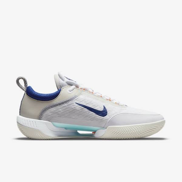 Nike NikeCourt Zoom NXT Clay Court Miesten Tenniskengät Valkoinen Vaaleanbeige Turkoosi Kuninkaallinen Sininen Sininen | NK923KUV