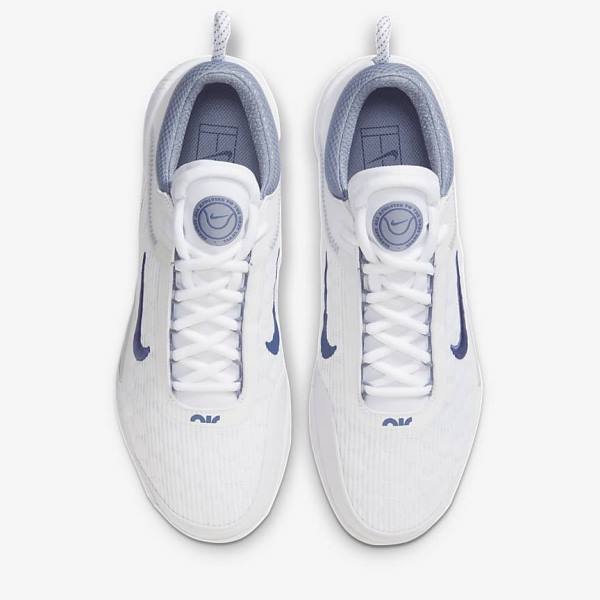 Nike NikeCourt Zoom NXT Hard Court Miesten Tenniskengät Valkoinen Harmaat Laivastonsininen | NK381KDH