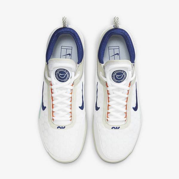 Nike NikeCourt Zoom NXT Hard Court Miesten Tenniskengät Valkoinen Vaaleanbeige Turkoosi Kuninkaallinen Sininen Sininen | NK983HWN