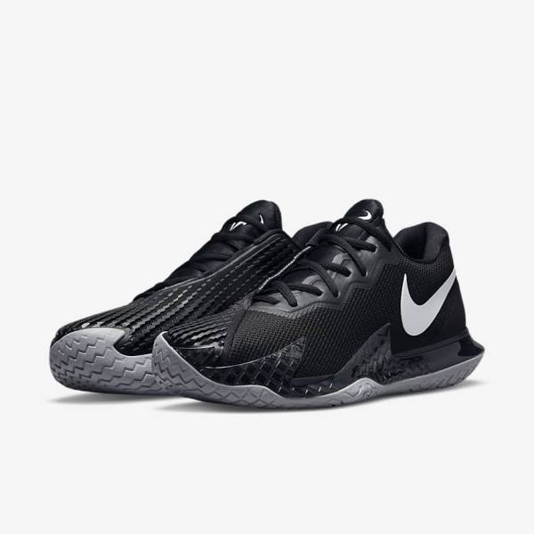 Nike NikeCourt Zoom Vapor Cage 4 Rafa Hard Court Miesten Tenniskengät Mustat Metal Hopea | NK671ZPM