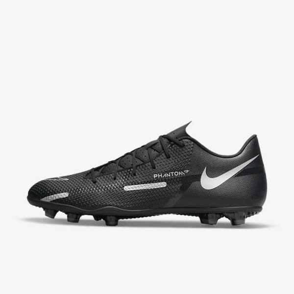 Nike Phantom GT2 Club MG Multi-Ground Naisten Jalkapallokengät Mustat Tummanharmaat Metal Hopea | NK273LFX