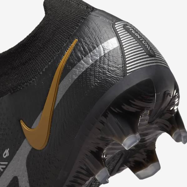 Nike Phantom GT2 Dynamic Fit Elite FG Firm-Ground Miesten Jalkapallokengät Mustat Metal Kultaiset Metal Hopea Metal Tummanharmaat | NK960HTJ