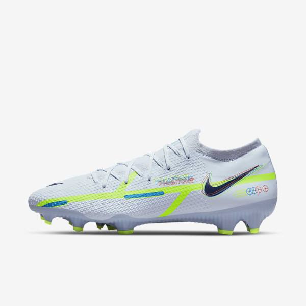 Nike Phantom GT2 Pro FG Firm-Ground Miesten Jalkapallokengät Harmaat Vaaleansininen | NK451RBL