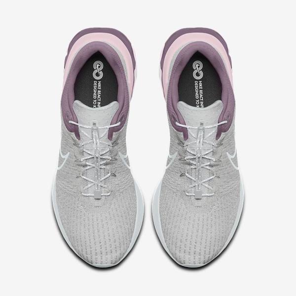 Nike React Infinity Run 3 By You Custom Maantie Naisten Juoksukengät Harmaat Platina Harmaat | NK453OBM