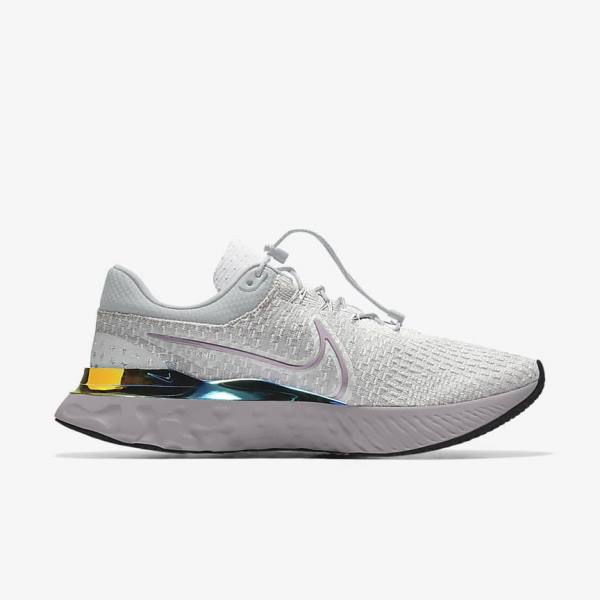 Nike React Infinity Run 3 By You Custom Maantie Miesten Juoksukengät Harmaat Platina Harmaat | NK716SQT