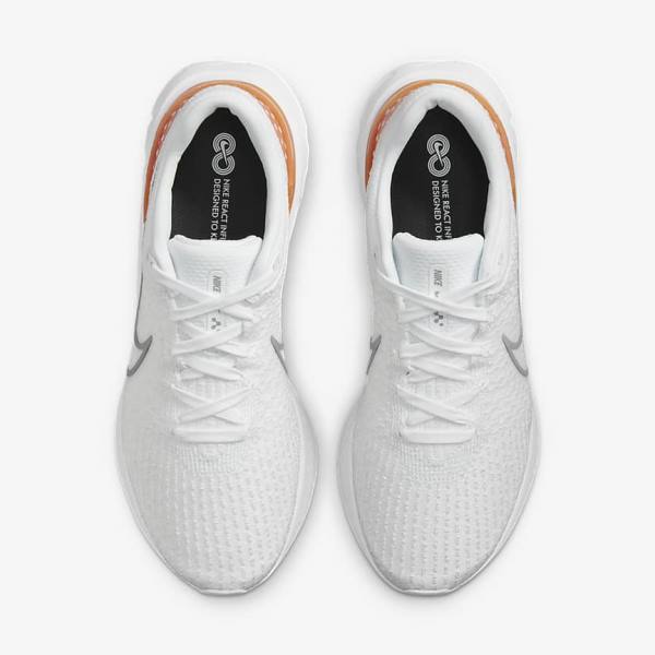 Nike React Infinity Run Flyknit 3 Maantie Miesten Juoksukengät Valkoinen Harmaat | NK564ZNT