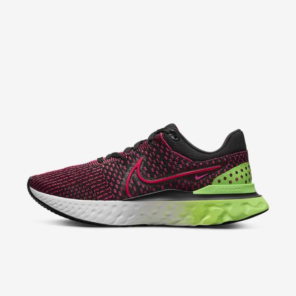 Nike React Infinity Run Flyknit 3 Maantie Miesten Juoksukengät Mustat Vihreä Punainen | NK659EMA