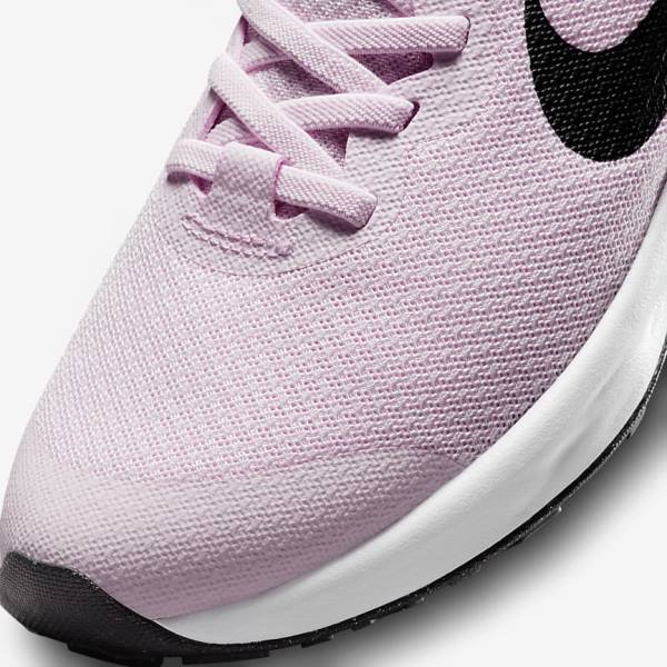 Nike Revolution 6 FlyEase Older Easy On-Off Maantie Lasten Juoksukengät Pinkki Mustat | NK783QCF