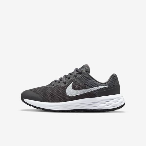 Nike Revolution 6 Older Maantie Lasten Juoksukengät Harmaat Valkoinen | NK890SPN