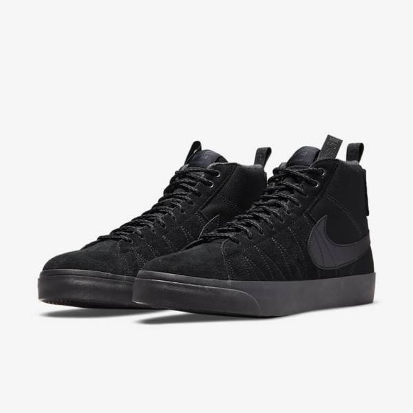 Nike SB Zoom Blazer Mid Premium Miesten Skeittikengät Mustat Tummanharmaat | NK421EYL