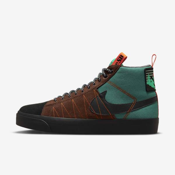 Nike SB Zoom Blazer Mid Premium Miesten Skeittikengät Vihreä Valkoinen Oranssi Mustat | NK813VFD