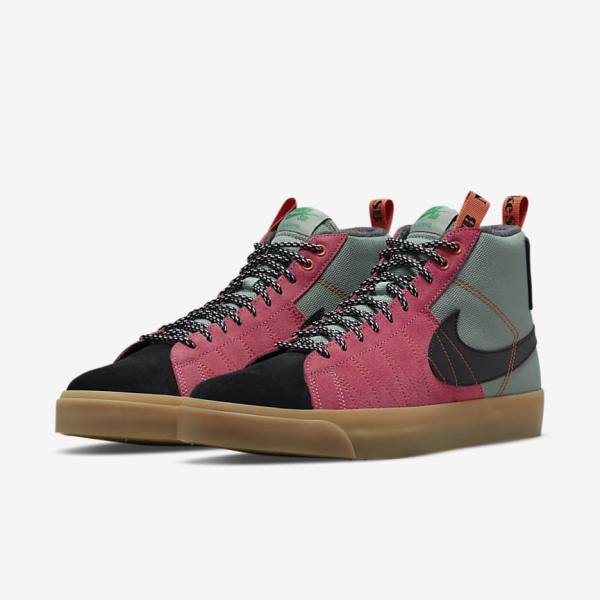 Nike SB Zoom Blazer Mid Premium Naisten Skeittikengät Valkoinen Ruskea Mustat | NK691VIG