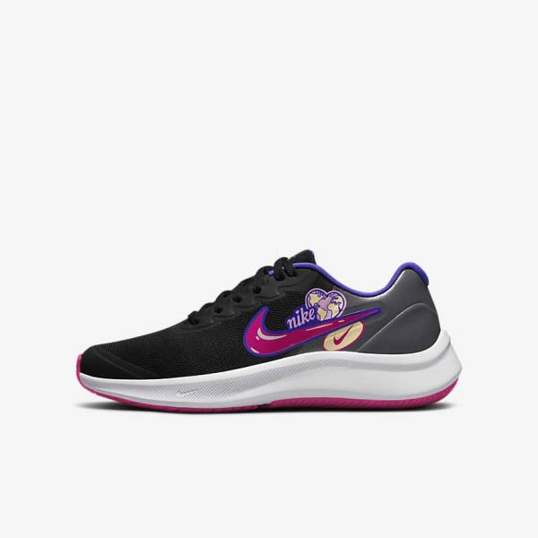 Nike Star Runner 3 SE Older Maantie Lasten Juoksukengät Mustat Pinkki | NK615PWU