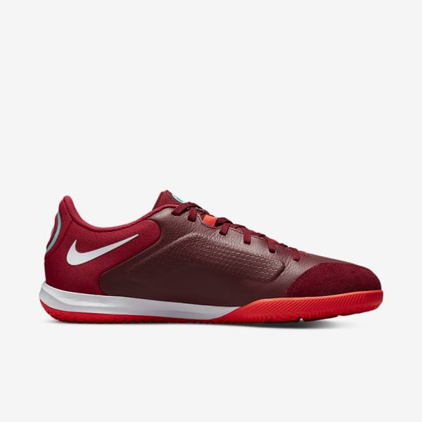 Nike Tiempo Legend 9 Academy IC Indoor-Court Naisten Jalkapallokengät Punainen Vaaleanpunainen Valkoinen | NK760FDE