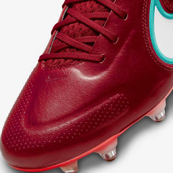 Nike Tiempo Legend 9 Elite SG-Pro AC Soft-Ground Naisten Jalkapallokengät Punainen Vaaleanpunainen Valkoinen | NK106ZSX