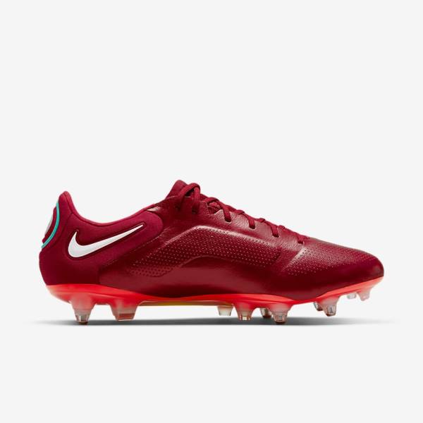 Nike Tiempo Legend 9 Elite SG-Pro AC Soft-Ground Miesten Jalkapallokengät Punainen Vaaleanpunainen Valkoinen | NK723FVH