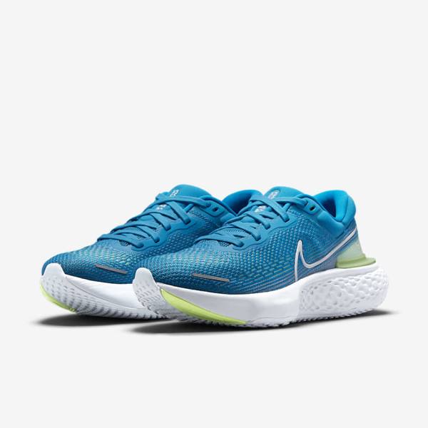 Nike ZoomX Invincible Run Flyknit Maantie Miesten Juoksukengät Sininen Vaaleanvihreä Harmaat Valkoinen | NK132SHV