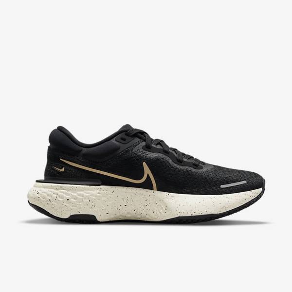 Nike ZoomX Invincible Run Flyknit Maantie Naisten Juoksukengät Mustat Metal Kultaiset | NK506ULE