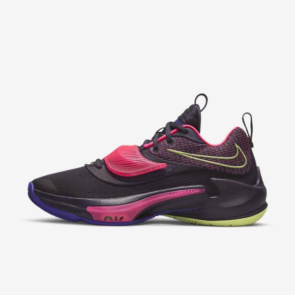 Nike Zoom Freak 3 Miesten Koripallokengät Violetit Pinkki Violetit Vaaleansitruuna | NK679EZU