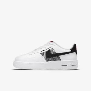 Nike Air Force 1 LV8 Older Lasten Tennarit Valkoinen Punainen Valkoinen Mustat | NK649LVU