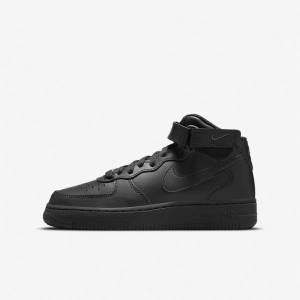 Nike Air Force 1 Mid LE Older Lasten Tennarit Mustat | NK267FYD