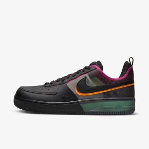 Nike Air Force 1 React Miesten Tennarit Mustat Oranssi Pinkki Mustat | NK938QVS