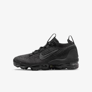 Nike Air VaporMax 2021 FK Older Lasten Tennarit Mustat Tummanharmaat | NK752OLV