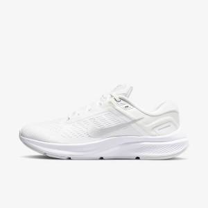 Nike Air Zoom Structure 24 Maantie Naisten Juoksukengät Valkoinen Platina Platina Metal Hopea | NK649KEZ