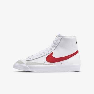 Nike Blazer Mid 77 Older Lasten Tennarit Valkoinen Sininen Mustat Punainen | NK580SXB