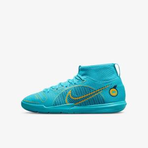 Nike Jr. Mercurial Superfly 8 Academy IC Younger and Older Indoor Court Lasten Jalkapallokengät Sininen Oranssi | NK941QLE