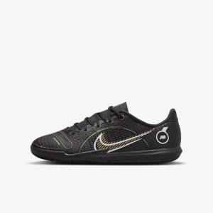 Nike Jr. Mercurial Vapor 14 Academy IC Older Indoor Court Lasten Jalkapallokengät Mustat Metal Hopea Harmaat Metal Kultaiset | NK725QRN