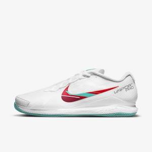 Nike NikeCourt Air Zoom Vapor Pro Hard-Court Miesten Tenniskengät Valkoinen Punainen Viininpunainen Turkoosi | NK721UEN