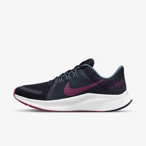 Nike Quest 4 Maantie Naisten Juoksukengät Sininen Harmaat Vihreä Valkoinen Pinkki | NK381ZDH