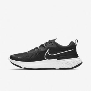 Nike React Miler 2 Maantie Miesten Juoksukengät Mustat Harmaat Valkoinen | NK807KGB