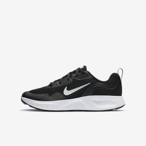 Nike WearAllDay Older Lasten Tennarit Mustat Valkoinen | NK479SCO