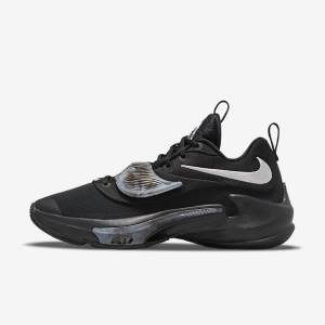 Nike Zoom Freak 3 Miesten Koripallokengät Mustat Harmaat Pinkki Metal Hopea | NK208SAU